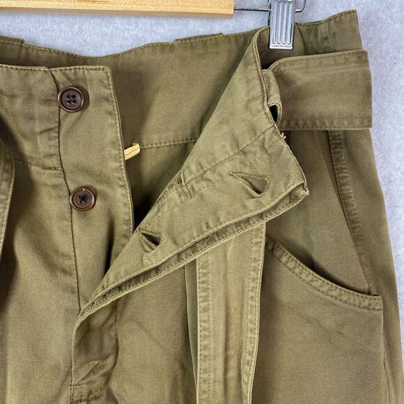 Etoile Isabel Marant Womens 1 Green Paperbag Belted High Rise Pants - Picture 4 of 9